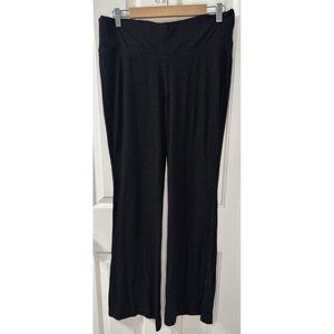 Athleta Harmony Pose Pant Size L Mahogany Heather Black Ribbed Flare Stretch